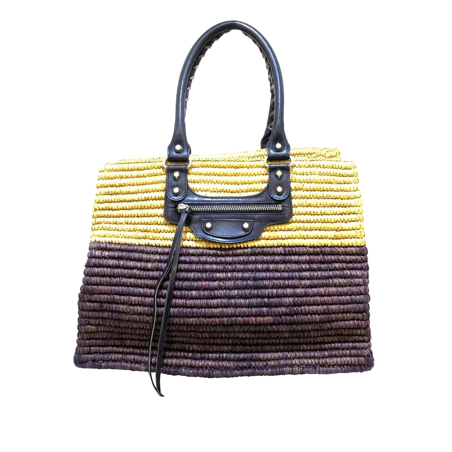 Luxury Balenciaga Motocross Classic Raffia Tote Bag (SHG-37719)