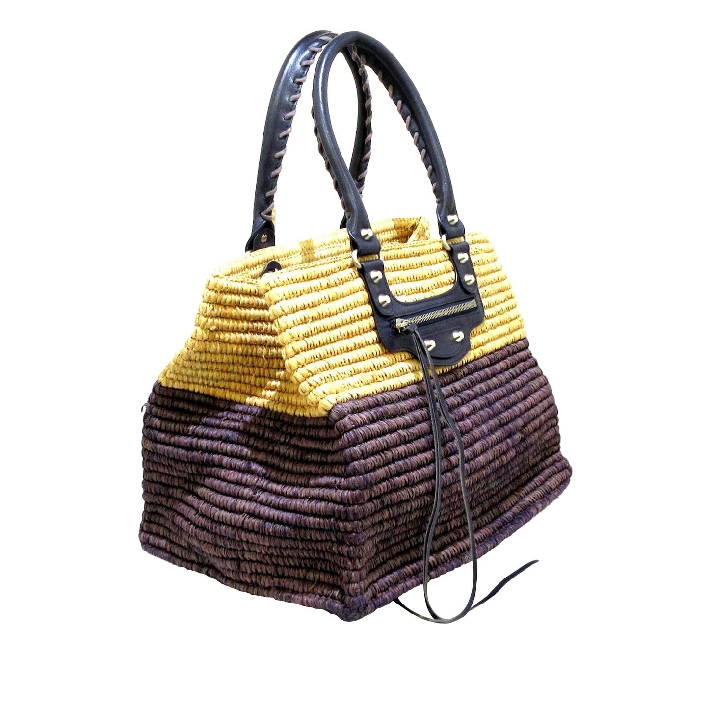 Luxury Balenciaga Motocross Classic Raffia Tote Bag (SHG-37719)