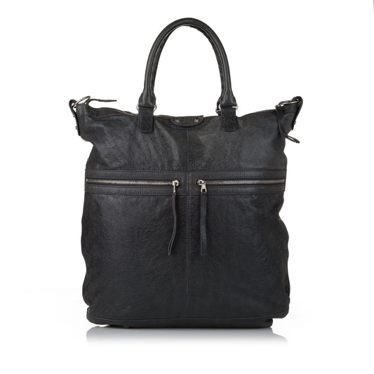 Luxury Balenciaga Motocross Classic Square Leather Satchel (SHG-32702)