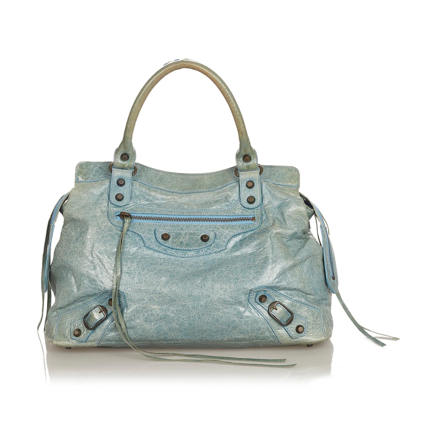 Luxury Balenciaga Motocross Classic Step Leather Handbag (SHG-25897)