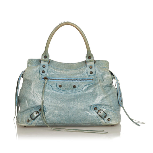 Luxury Balenciaga Motocross Classic Step Leather Handbag (SHG-25897)