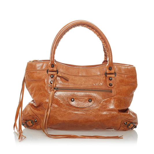 Luxury Balenciaga Motocross Classic Town Leather Handbag (SHG-32771)