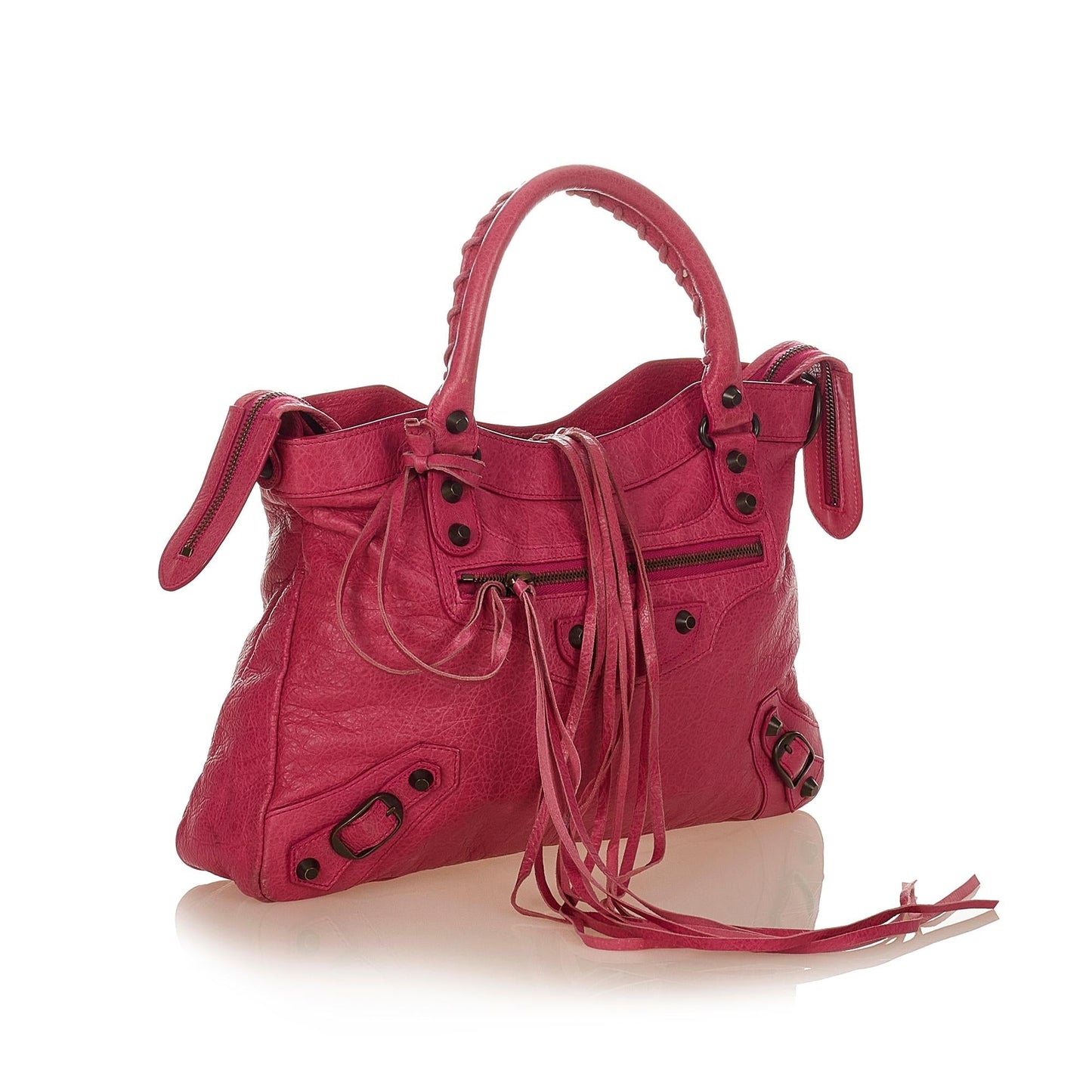Luxury Balenciaga Motocross Classic Town Leather Satchel (SHG-25930)