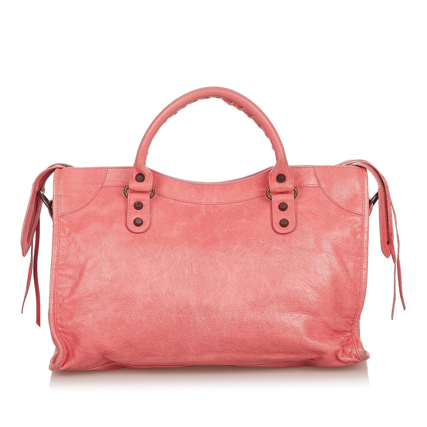 Luxury Balenciaga Motocross Classic Town Leather Satchel (SHG-26481)