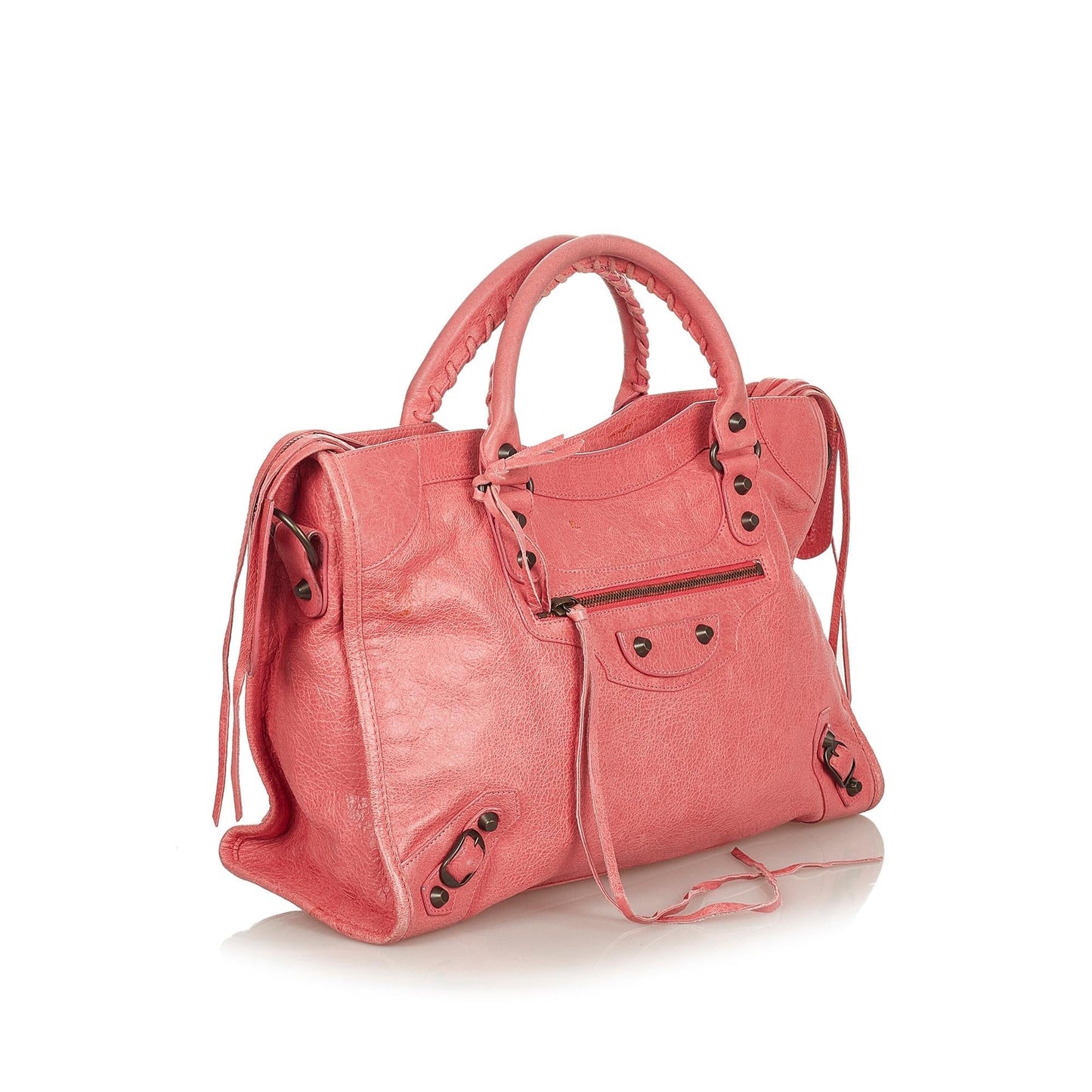 Luxury Balenciaga Motocross Classic Town Leather Satchel (SHG-26481)