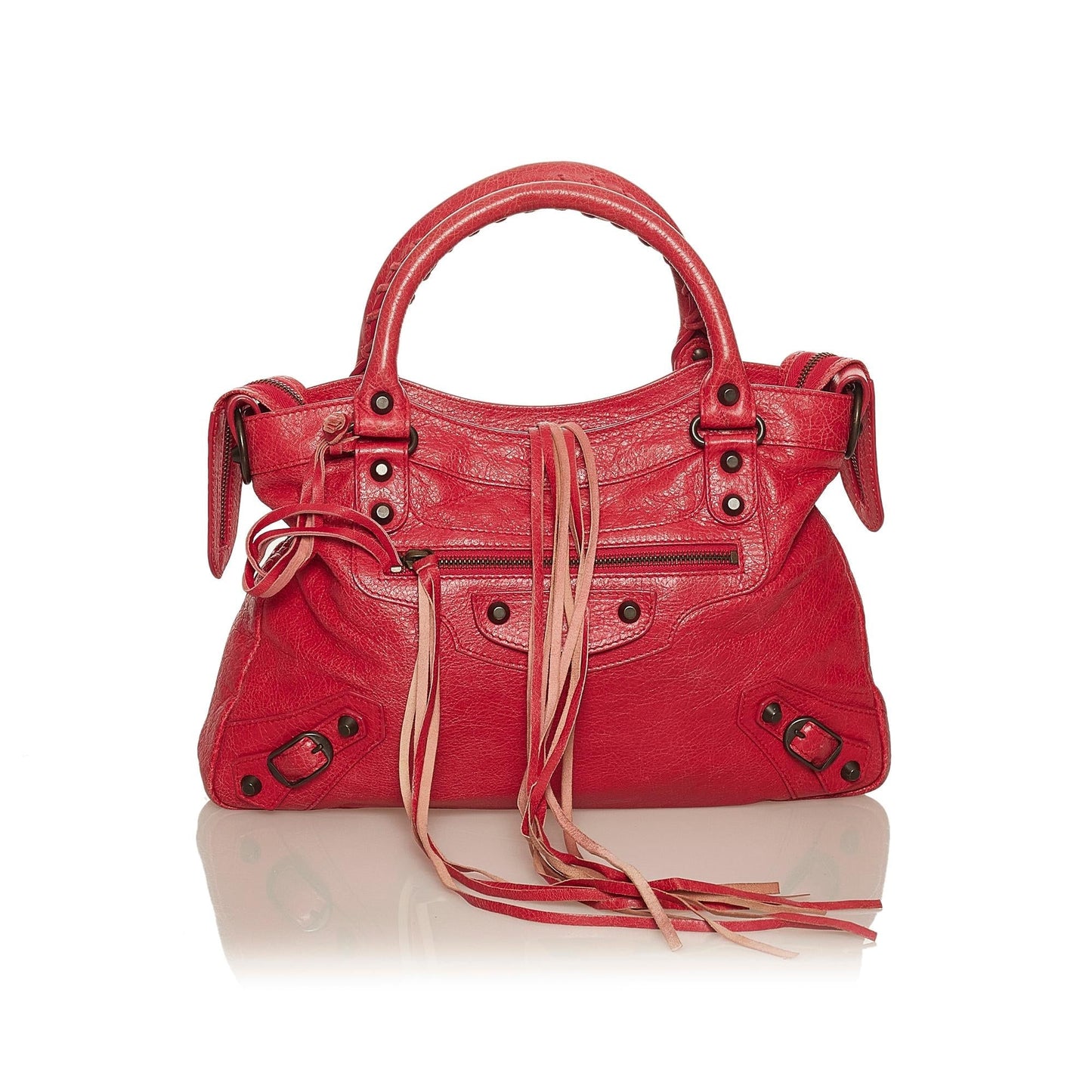 Luxury Balenciaga Motocross Classic Town Leather Satchel (SHG-29401)