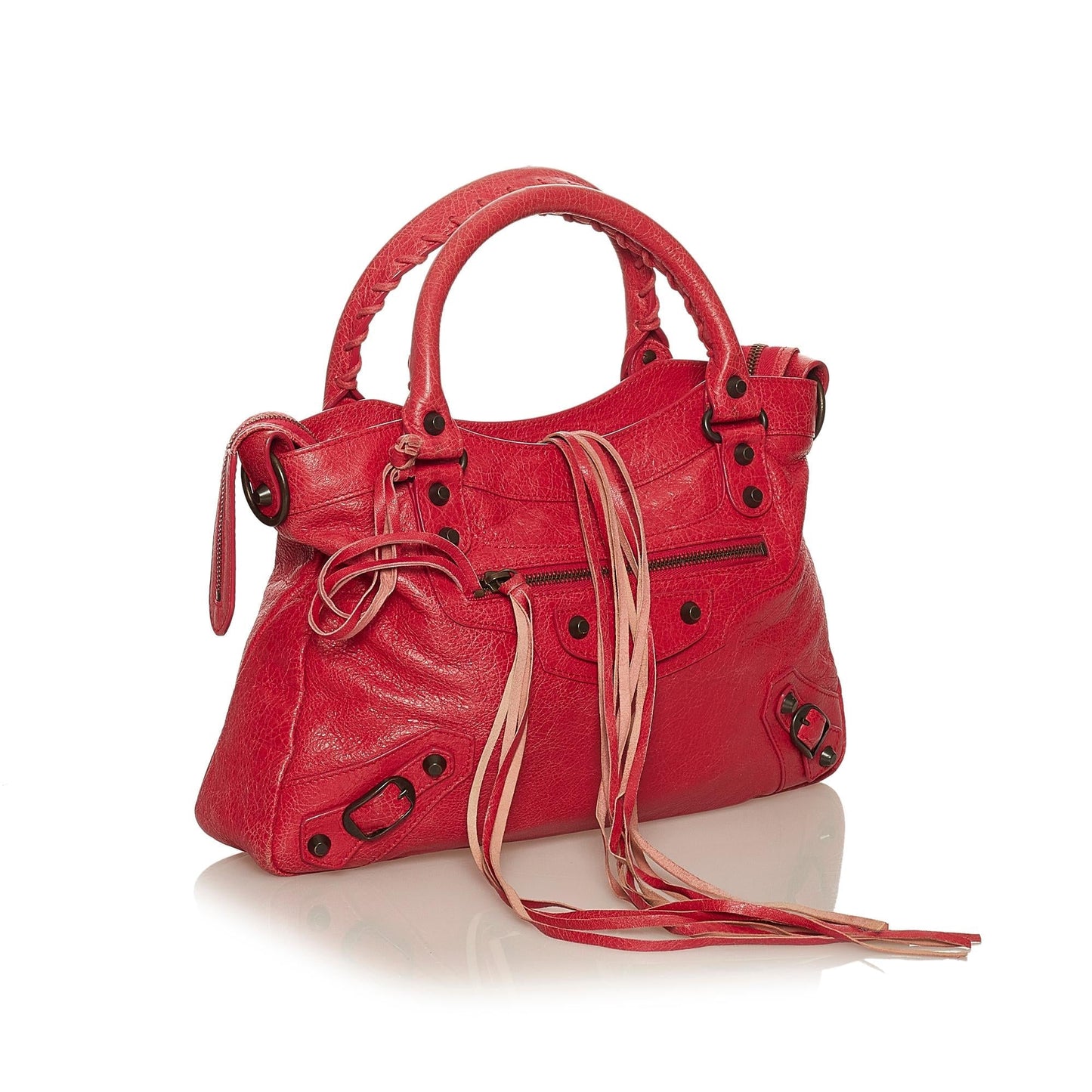 Luxury Balenciaga Motocross Classic Town Leather Satchel (SHG-29401)