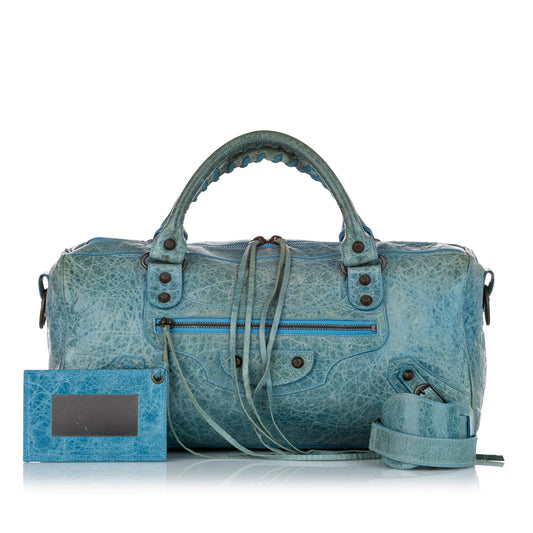 Luxury Balenciaga Motocross Classic Twiggy Leather Satchel (SHG-25999)