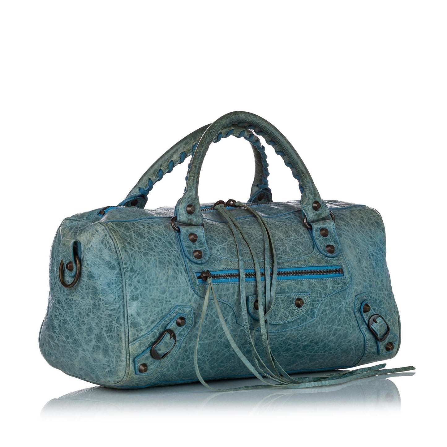 Luxury Balenciaga Motocross Classic Twiggy Leather Satchel (SHG-25999)