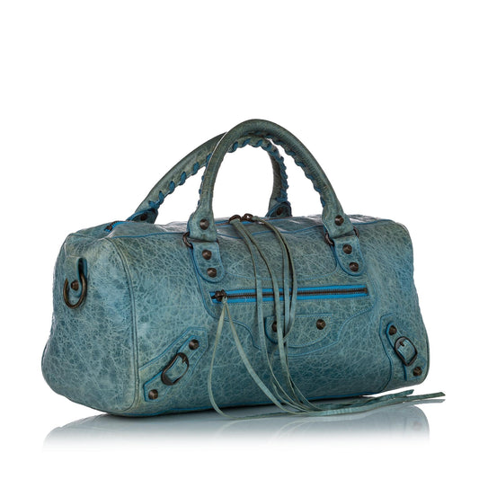 Luxury Balenciaga Motocross Classic Twiggy Leather Satchel (SHG-25999)