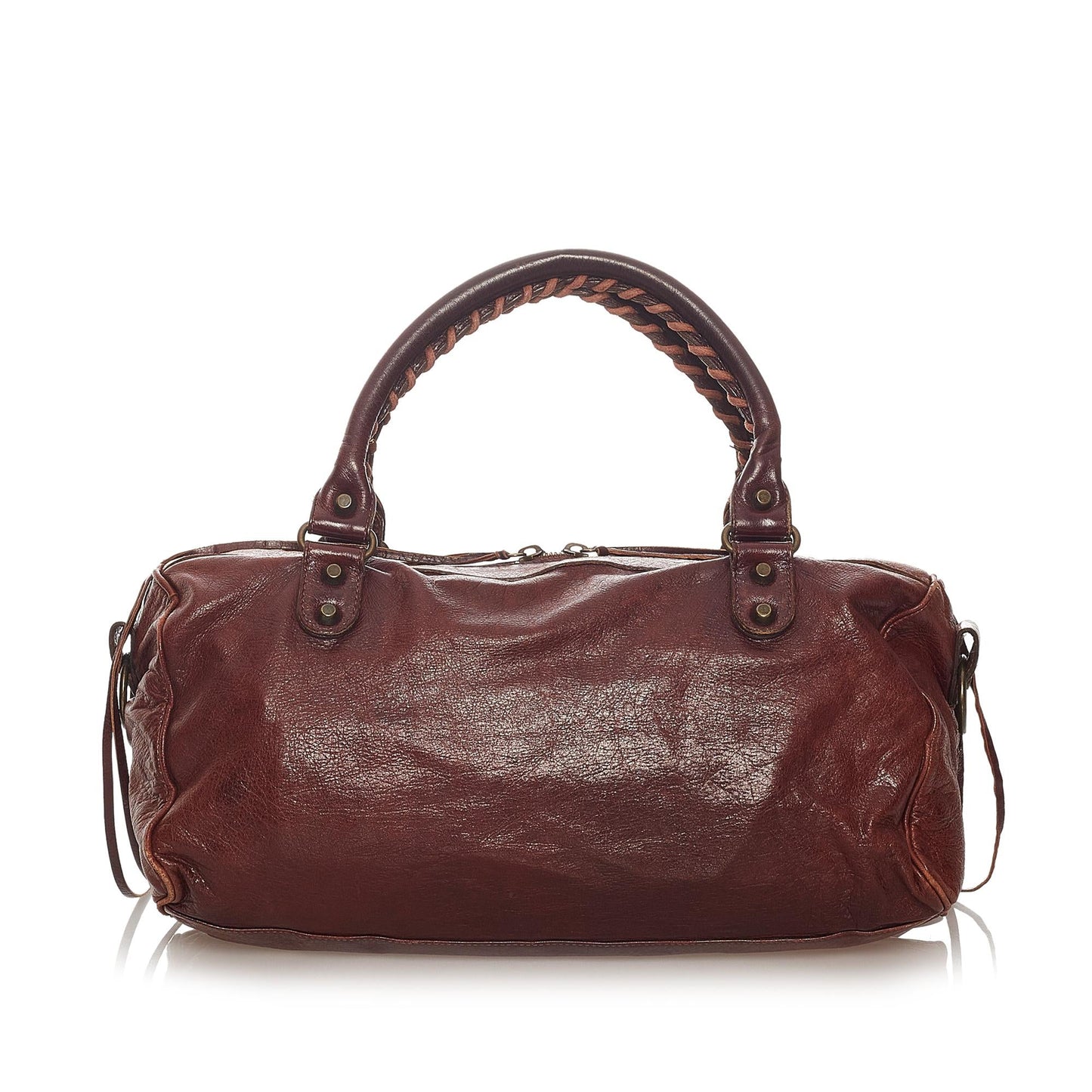 Luxury Balenciaga Motocross Classic Twiggy Leather Satchel (SHG-27417)