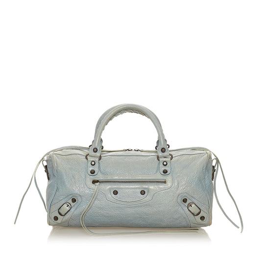 Luxury Balenciaga Motocross Classic Twiggy Leather Satchel (SHG-27490)