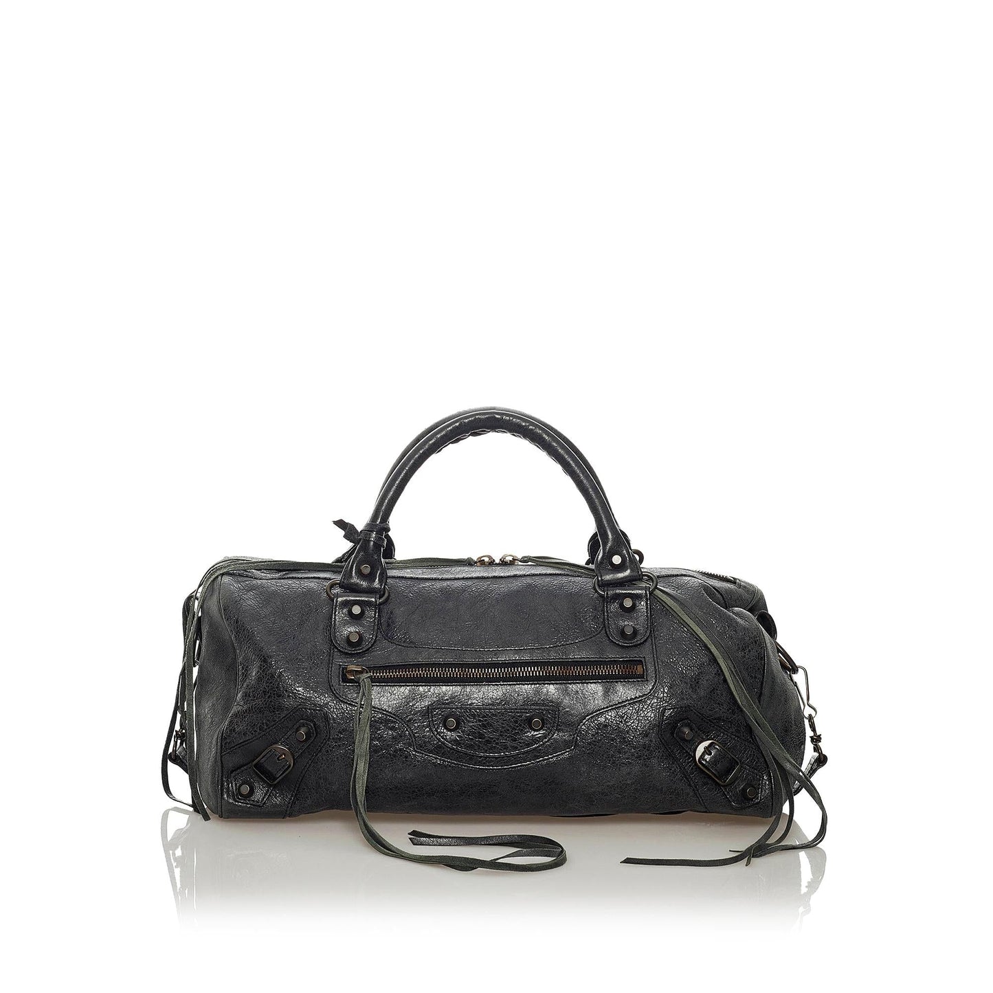 Luxury Balenciaga Motocross Classic Twiggy Leather Satchel (SHG-29211)