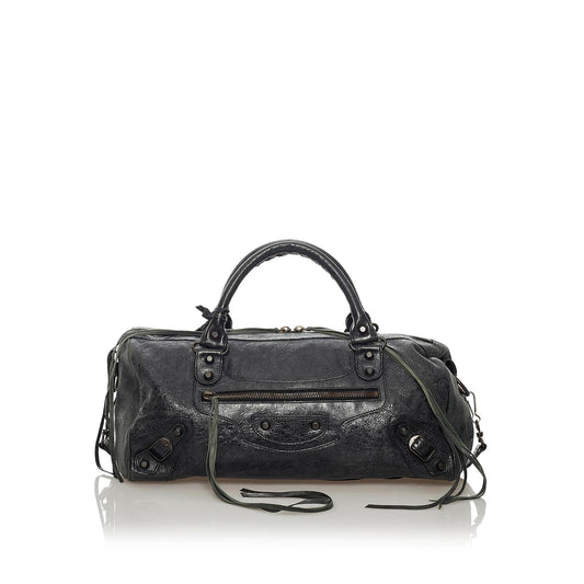 Luxury Balenciaga Motocross Classic Twiggy Leather Satchel (SHG-29211)