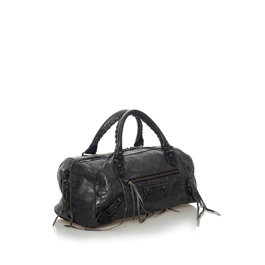 Luxury Balenciaga Motocross Classic Twiggy Leather Satchel (SHG-29211)