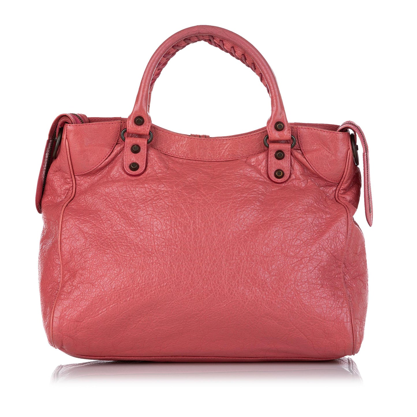Luxury Balenciaga Motocross Classic Velo Lambskin Leather Satchel (SHG-26682)