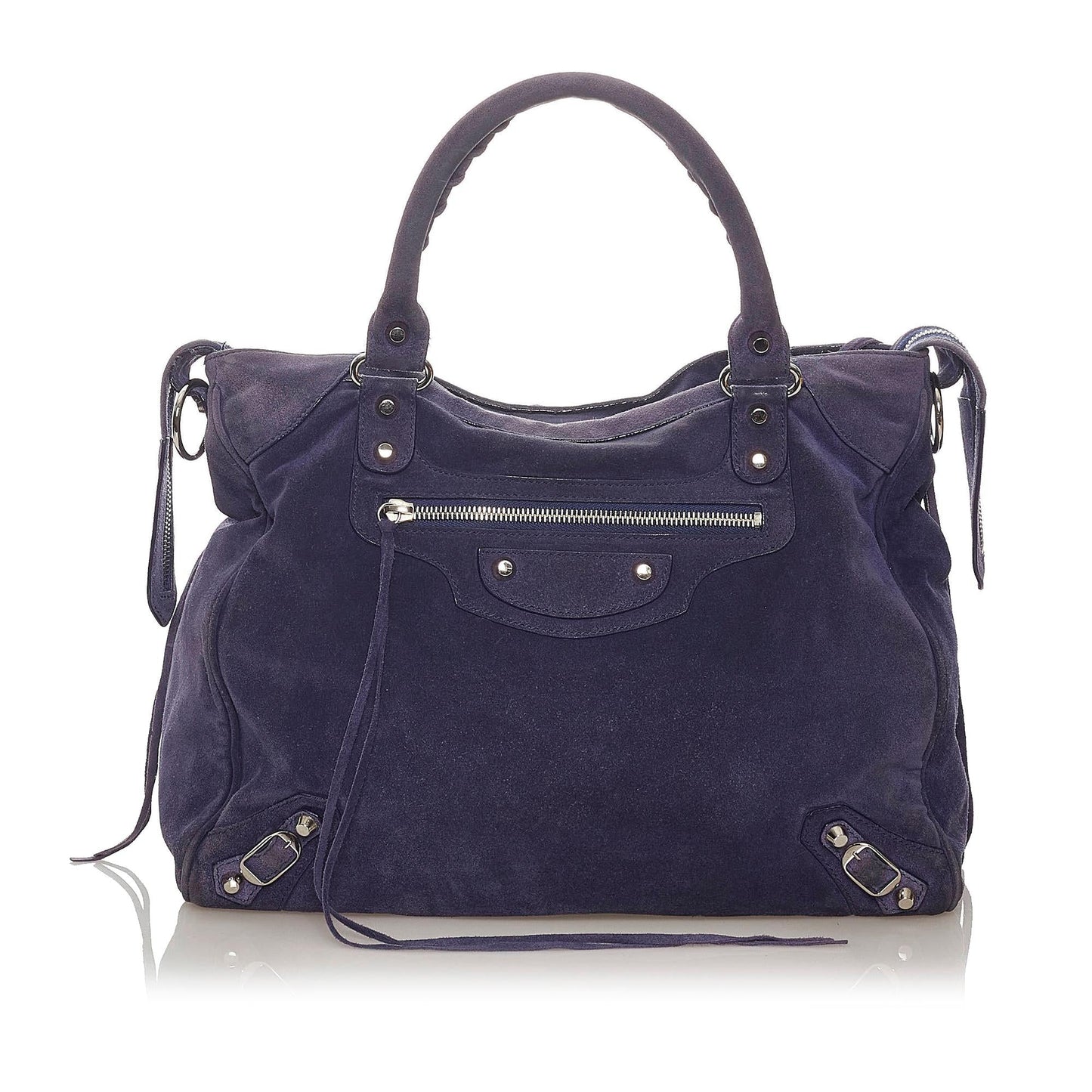Luxury Balenciaga Motocross Classic Velo Velvet Satchel (SHG-27829)