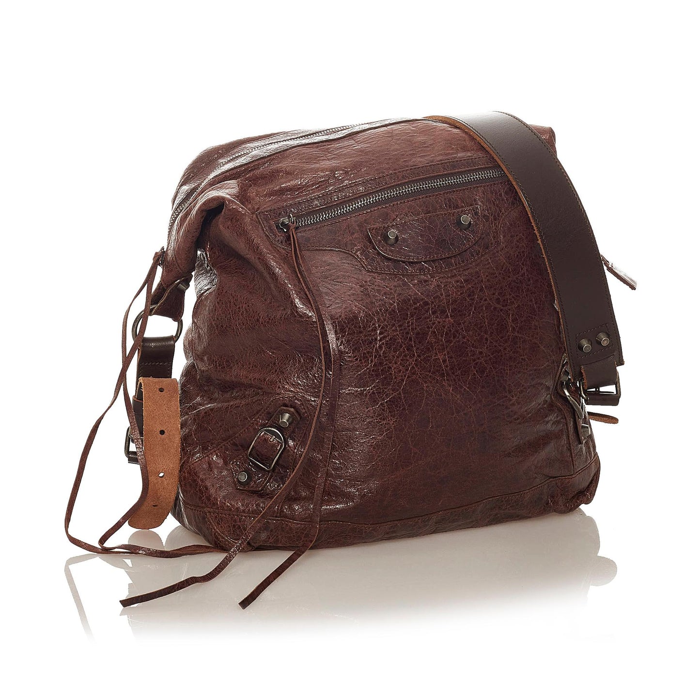 Luxury Balenciaga Motocross Day Leather Messenger Bag (SHG-28141)