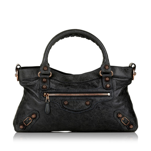 Luxury Balenciaga Motocross First Giant 12 Leather Satchel (SHG-33154)
