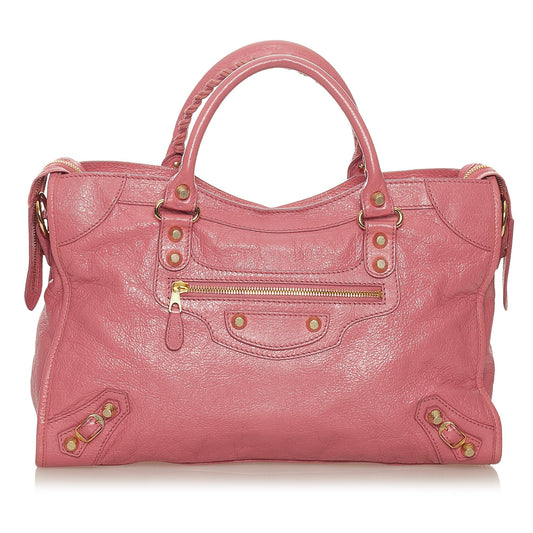 Luxury Balenciaga Motocross Giant 12 City Lambskin Leather Satchel (SHG-27444)