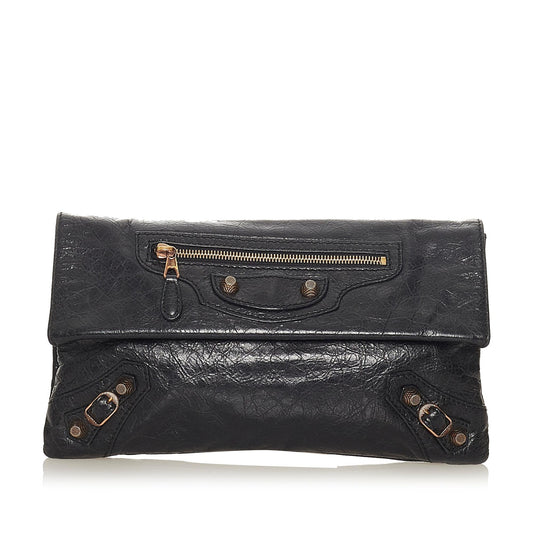 Luxury Balenciaga Motocross Giant 12 Envelope Leather Clutch Bag (SHG-27654)