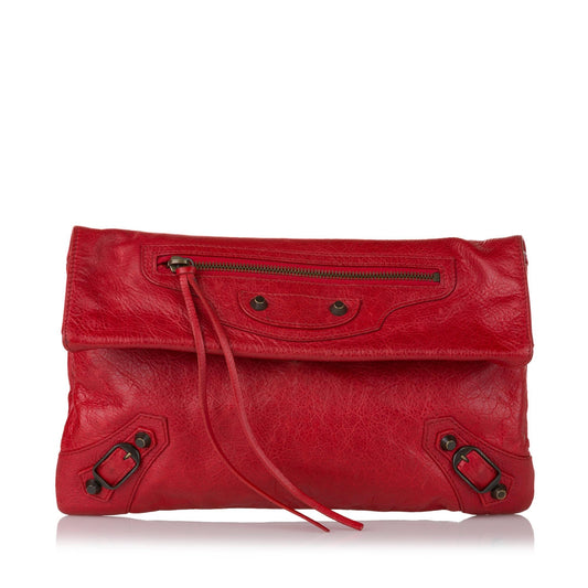 Luxury Balenciaga Motocross Giant 12 Envelope Leather Clutch Bag (SHG-31299)
