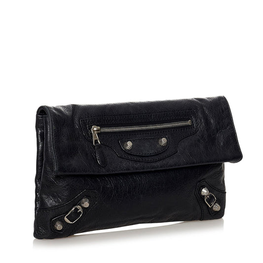 Luxury Balenciaga Motocross Giant 12 Envelope Leather Clutch Bag (SHG-32526)
