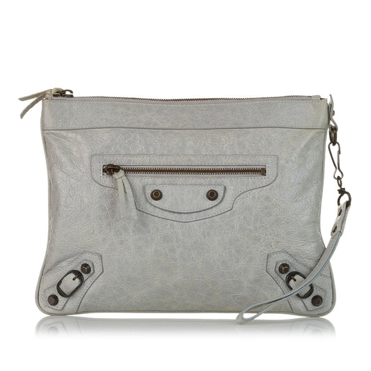 Luxury Balenciaga Motocross Lambskin Leather Clutch Bag (SHG-37473)