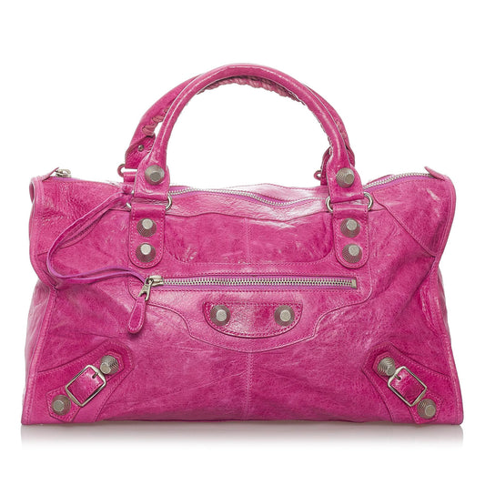 Luxury Balenciaga Motocross Leather Giant Brogues Work Bag (SHG-28227)