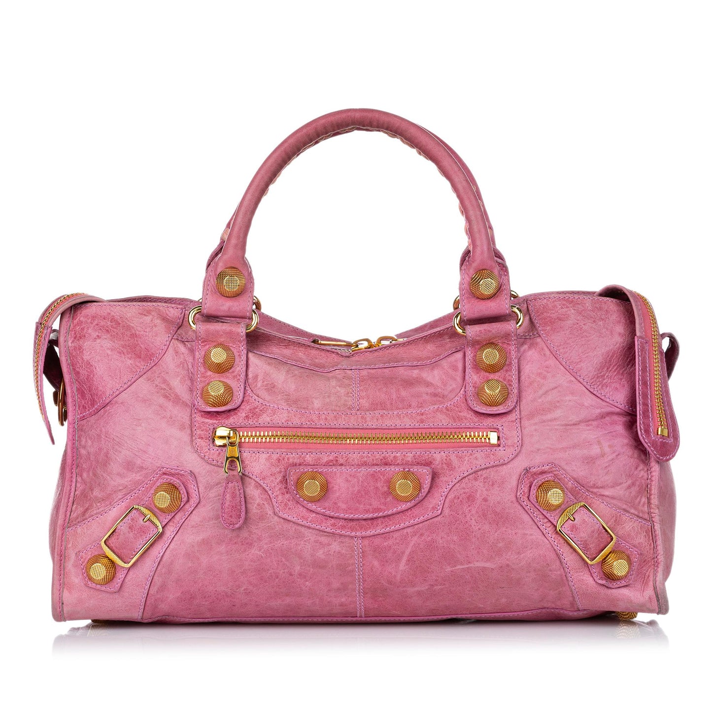Luxury Balenciaga Motocross Part Time Giant 21 Leather Satchel (SHG-28722)