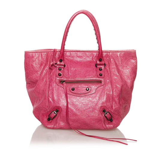 Luxury Balenciaga Motocross Sunday Leather Tote Bag (SHG-33255)