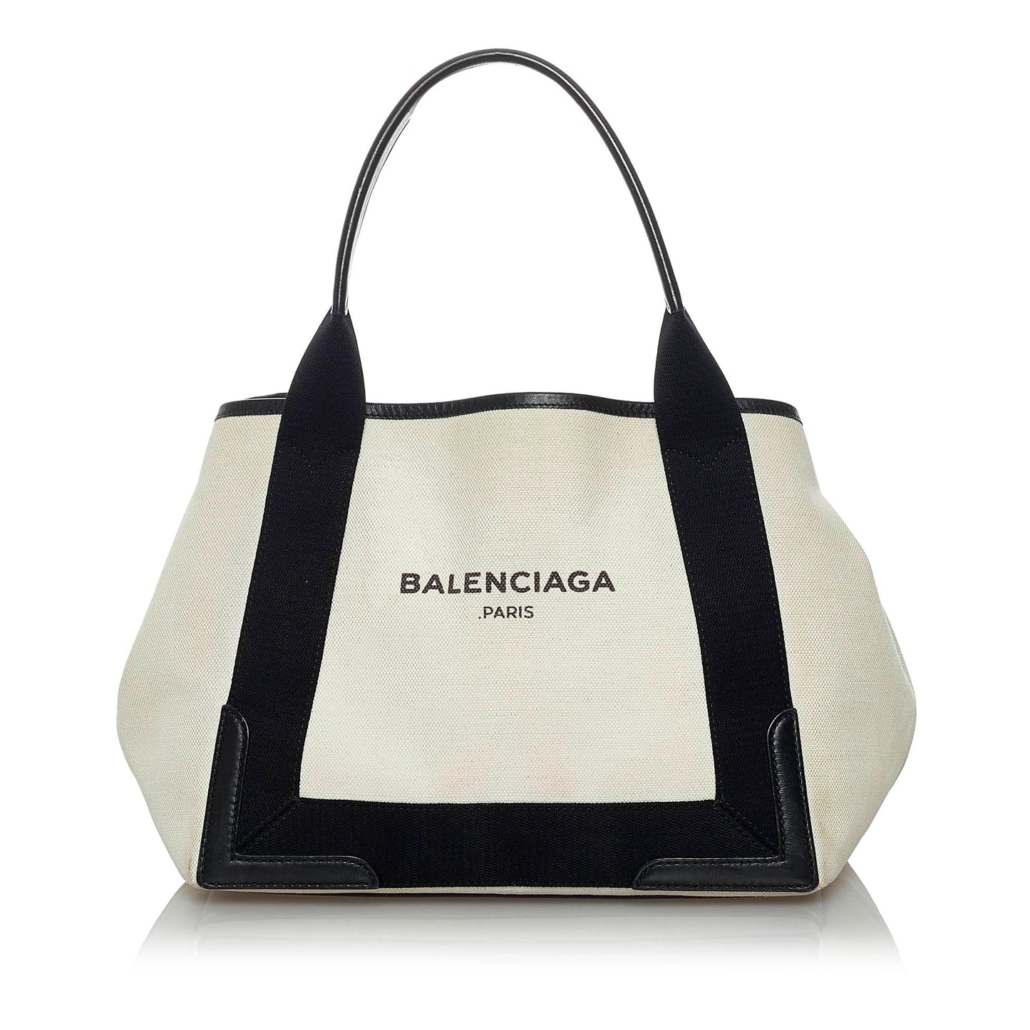 Luxury Balenciaga Navy Cabas Canvas Handbag (SHG-33816)