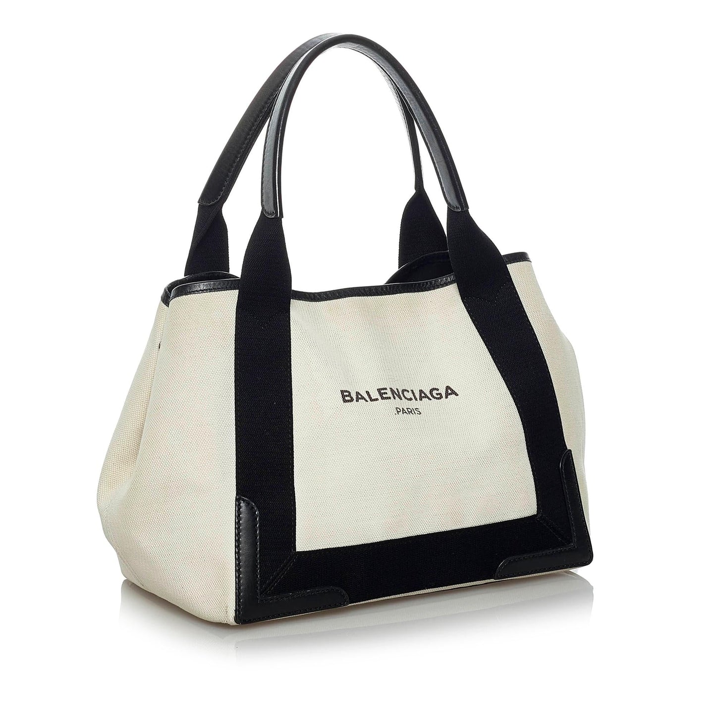 Luxury Balenciaga Navy Cabas Canvas Handbag (SHG-33816)