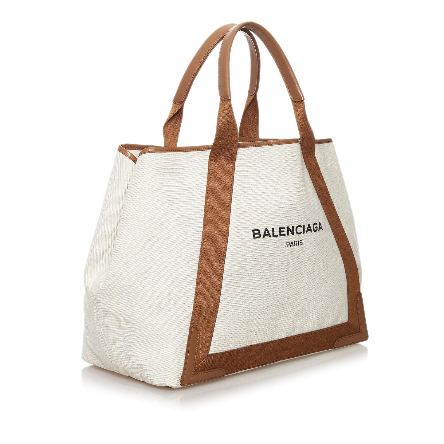 Luxury Balenciaga Navy Cabas Canvas Tote Bag (SHG-32636)