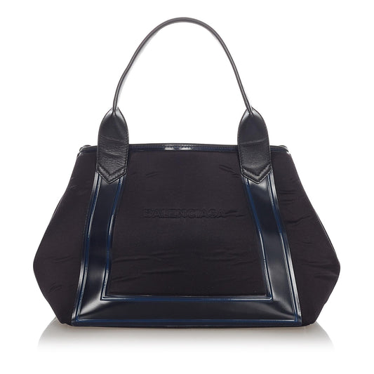 Luxury Balenciaga Navy Cabas S Canvas Tote Bag (SHG-22964)