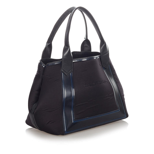 Luxury Balenciaga Navy Cabas S Canvas Tote Bag (SHG-22964)