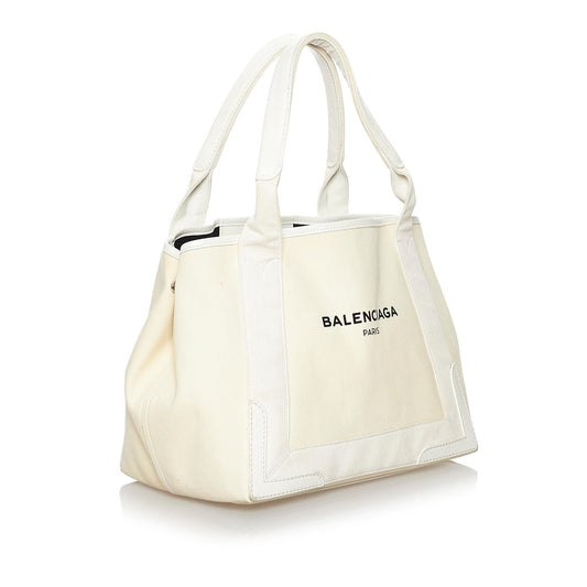 Luxury Balenciaga Navy Cabas S Canvas Tote Bag (SHG-29833)