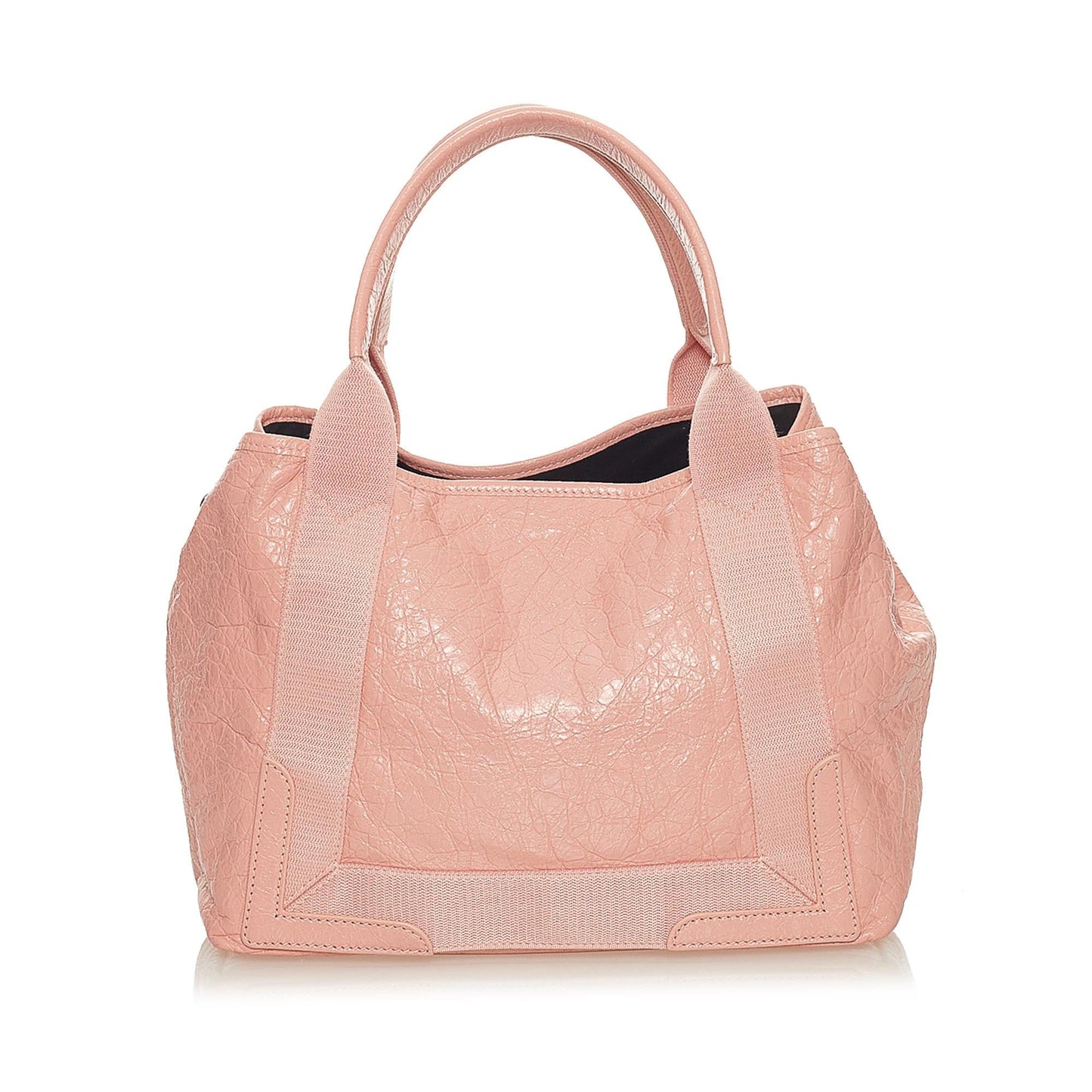 Luxury Balenciaga Navy Cabas S Leather Tote Bag (SHG-27677)