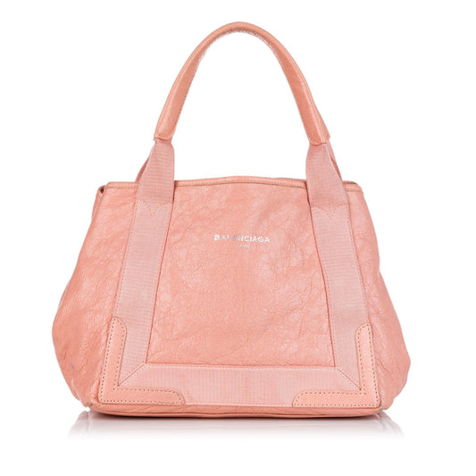 Luxury Balenciaga Navy Cabas S Leather Tote Bag (SHG-37888)