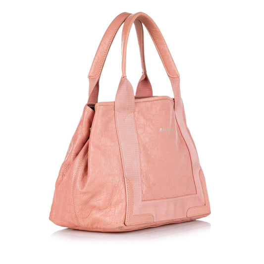 Luxury Balenciaga Navy Cabas S Leather Tote Bag (SHG-37888)