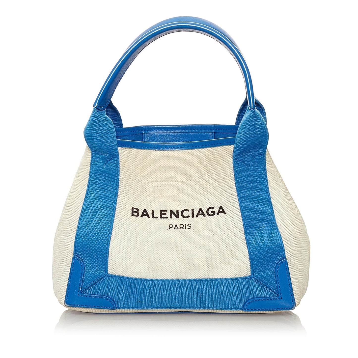 Luxury Balenciaga Navy Cabas XS Canvas Satchel (SHG-33098)