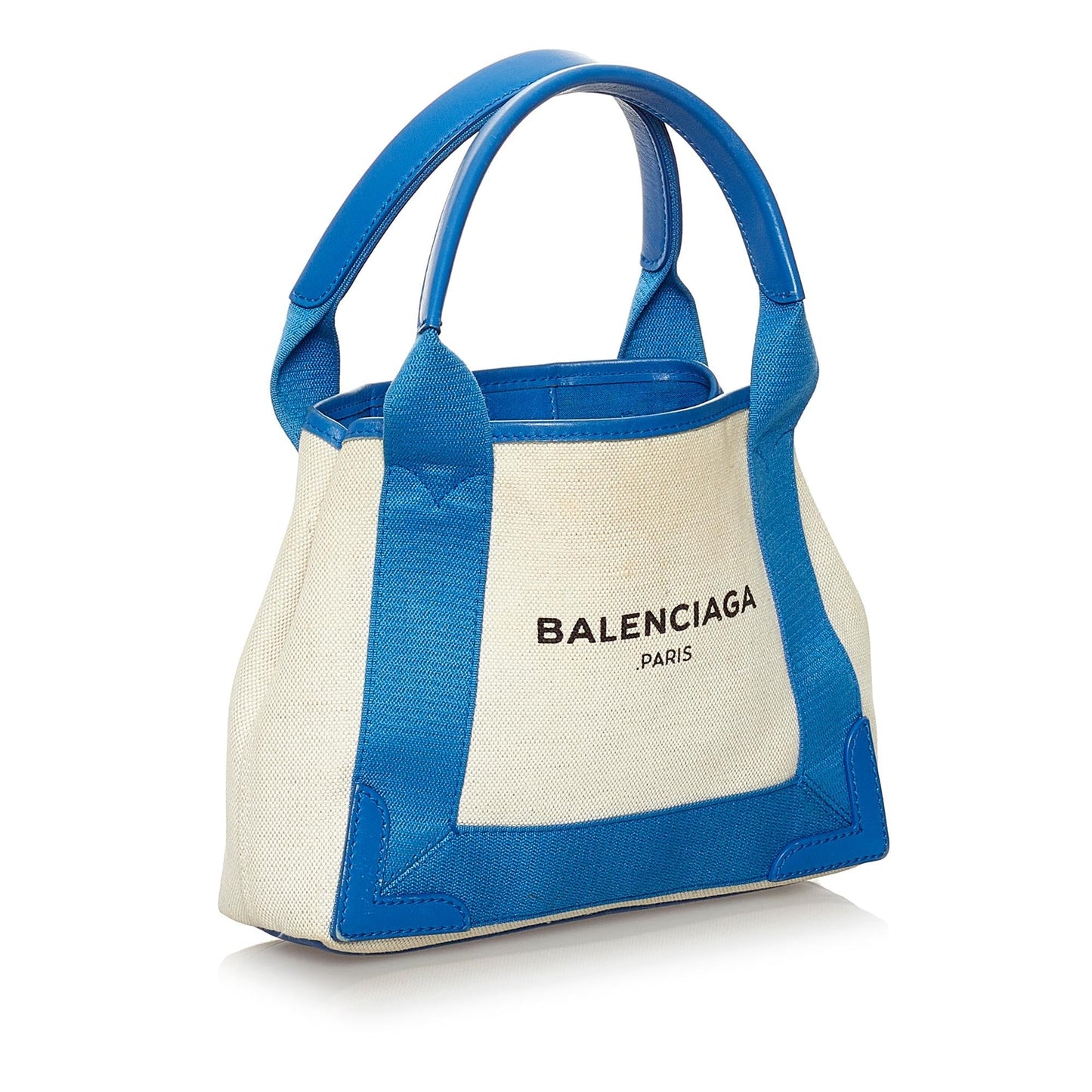 Luxury Balenciaga Navy Cabas XS Canvas Satchel (SHG-33098)