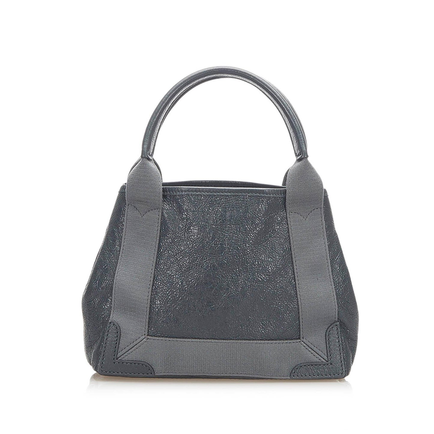 Luxury Balenciaga Navy Cabas XS Leather Satchel (SHG-24885)