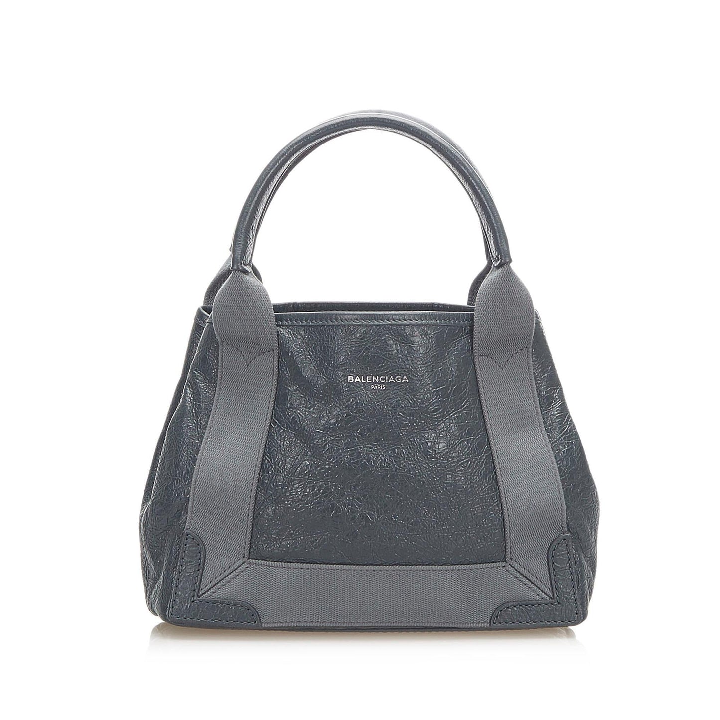 Luxury Balenciaga Navy Cabas XS Leather Satchel (SHG-24885)