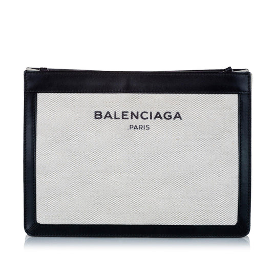 Luxury Balenciaga Navy Pochette Canvas Crossbody Bag (SHG-30034)