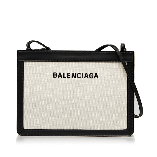 Luxury Balenciaga Navy Pochette M Crossbody (SHG-vvllwg)