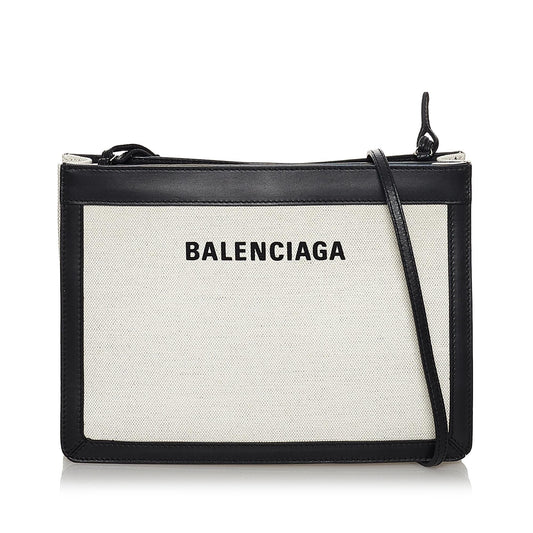 Luxury Balenciaga Navy Pochette S Canvas Crossbody Bag (SHG-29713)