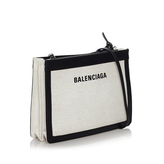 Luxury Balenciaga Navy Pochette S Canvas Crossbody Bag (SHG-29713)