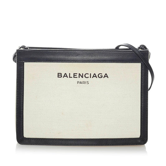 Luxury Balenciaga Navy Pochette S Canvas Crossbody Bag (SHG-30485)