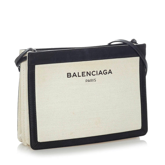 Luxury Balenciaga Navy Pochette S Canvas Crossbody Bag (SHG-30485)